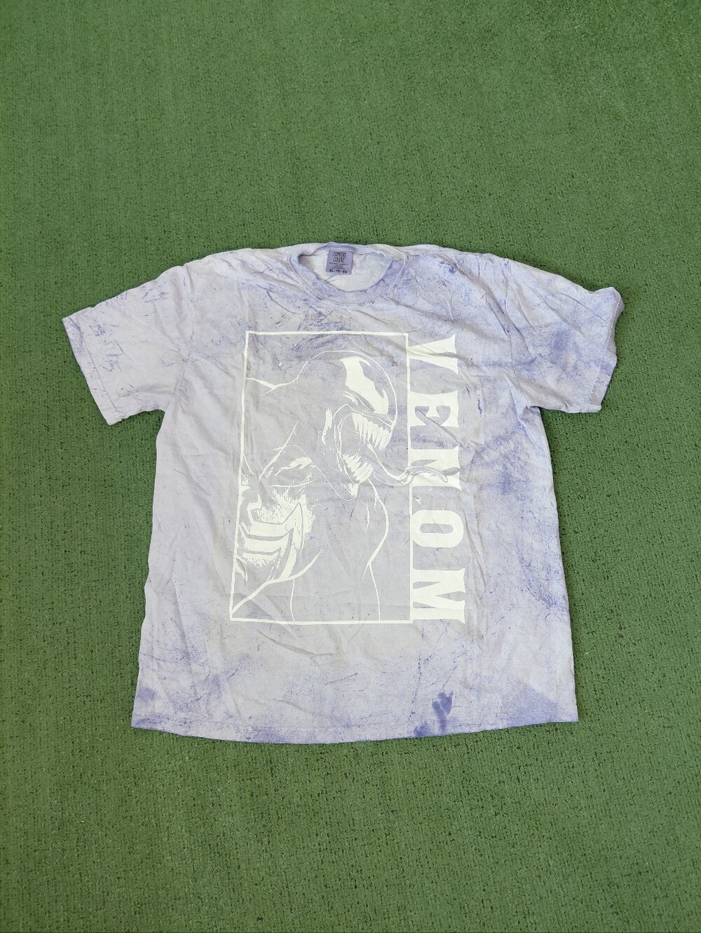 Comfort Colors Venom Spiderman Marvel Comics Movie Purple Tie Dye T Shirt Sz XL